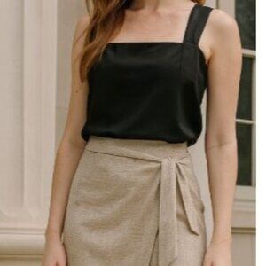 Pleione Anthro Women's Black Tank Top 1X  Minimalist Capsule Wardrobe Layering